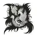 phoenix and death prophet  tattoo design idea