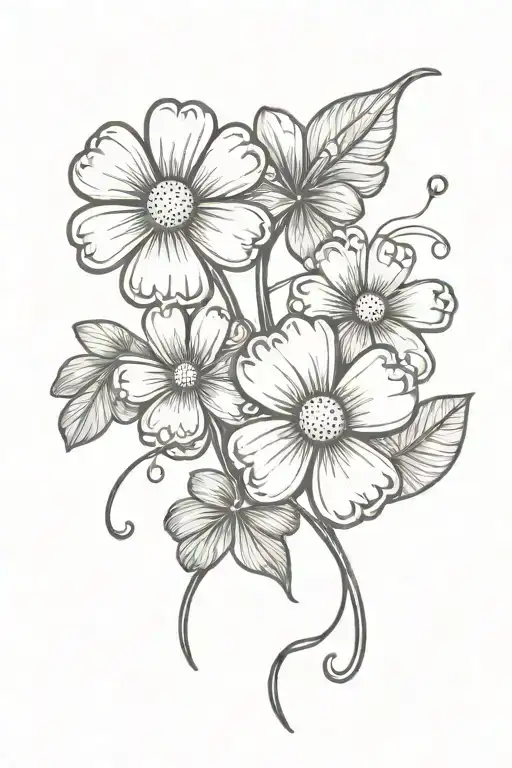 one daisy and one four leaf clover tattoo tattoo design idea