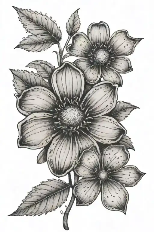 one daisy and one four leaf clover tattoo tattoo design idea