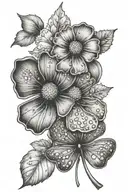 one daisy and one four leaf clover tattoo tattoo design idea
