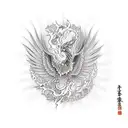 phoenix with 8 loop tattoo design idea