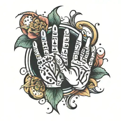01/07 with 2 small handprints in the middle tattoo design idea