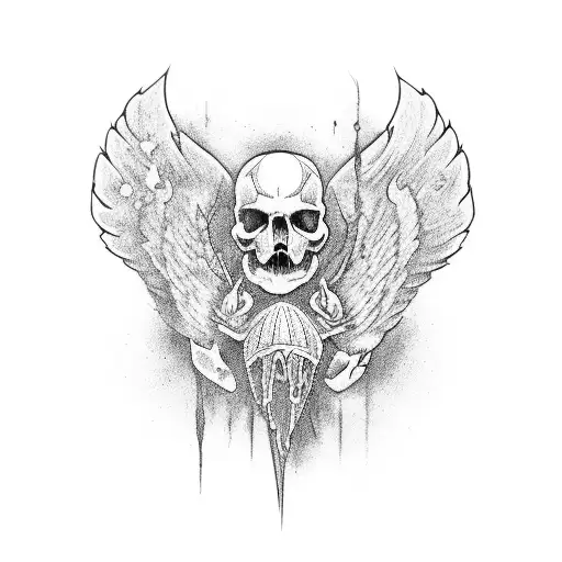 fallen ángel  tattoo design idea