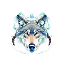 wolf scorpion casino women time money  tattoo design idea