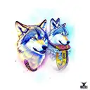 wolf scorpion casino women time money  tattoo design idea