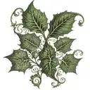 ivy vine with paisley pattern in leaves tattoo design idea