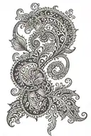 paisley pattern in vine growing tattoo design idea