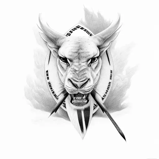 hunting and rugby tattoo design idea