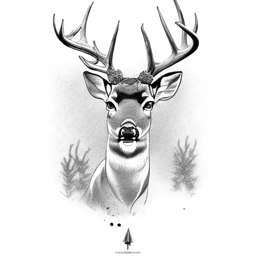 deer hunting and rugby tattoo design idea