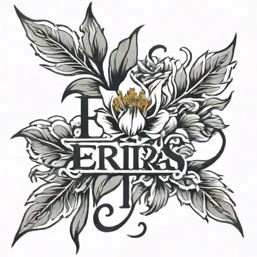 erika with tulips arabic writing tattoo design idea