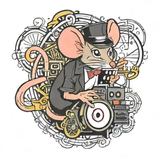 music producer mouse  tattoo design idea