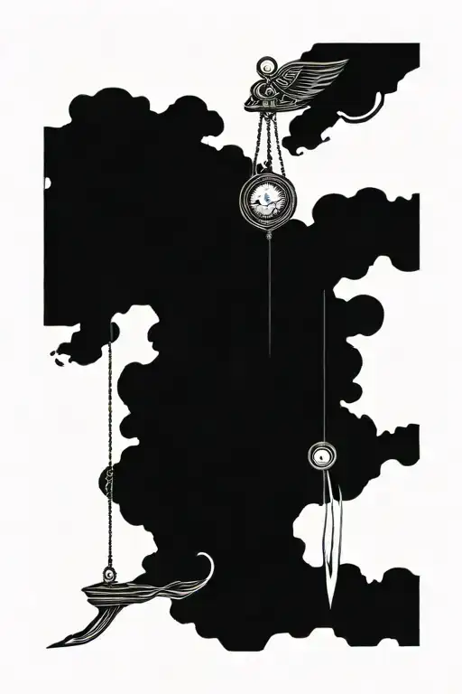 pendulum swinging between light and dark tattoo design idea