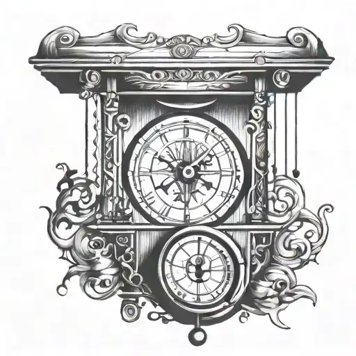 pendulum swinging from black to white  tattoo design idea