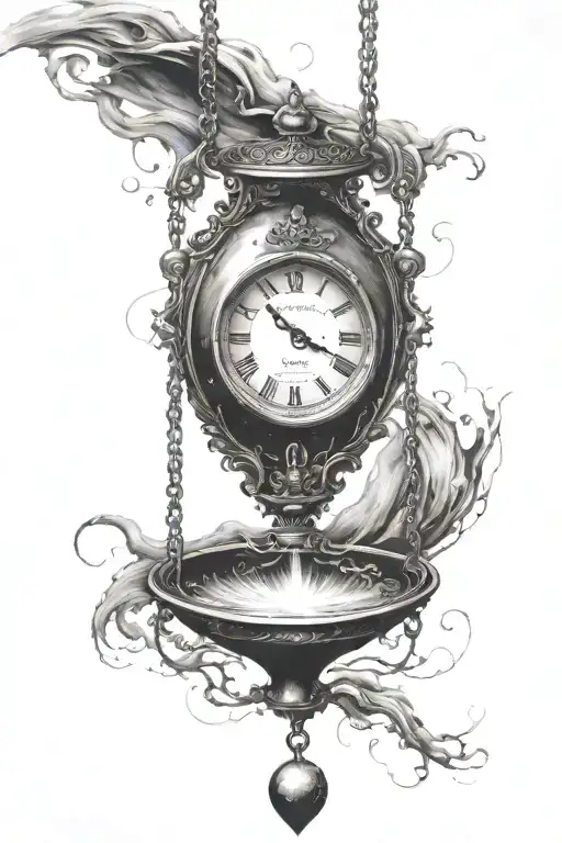 Pendulum swinging from dark to light   tattoo design idea