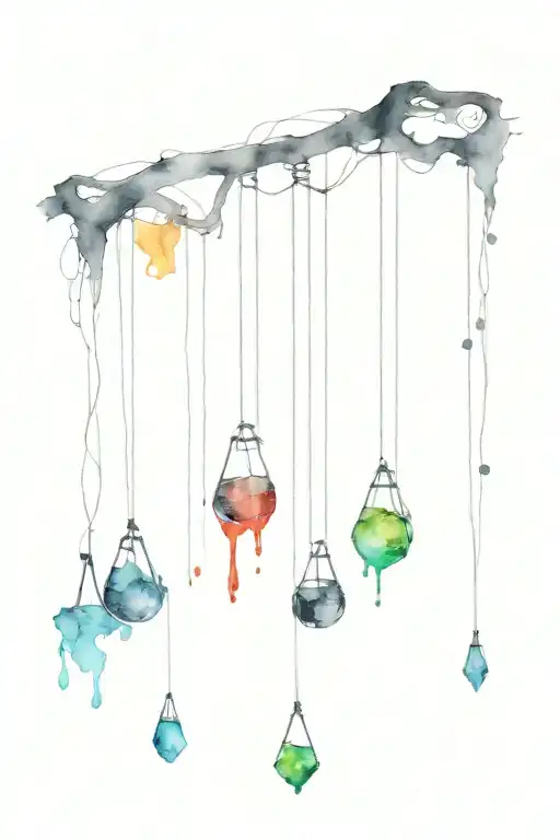 pendulum swinging from dark to light with color splashed on the light side and black splashed on the dark side tattoo design idea