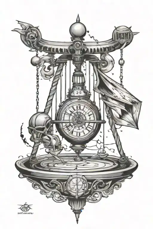 Pendulum swinging from dark side to light side  tattoo design idea