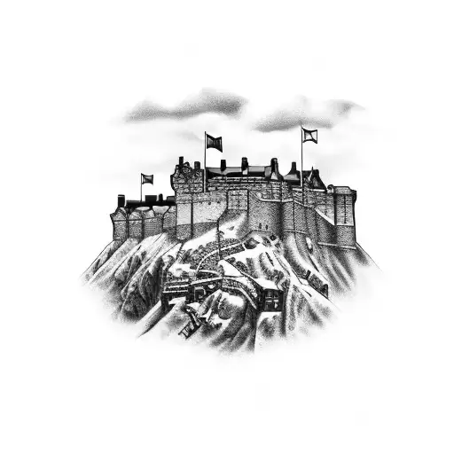 edinburgh castle tattoo design idea
