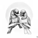 two crows holding wedding ring tattoo design idea