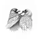 two crows holding wedding ring tattoo design idea