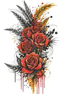 ocean, mountain, desert, wheat fields, corn fields, roses tattoo design idea