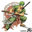 roronoa zoro after fight tattoo design idea