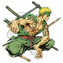 roronoa zoro after fight tattoo design idea