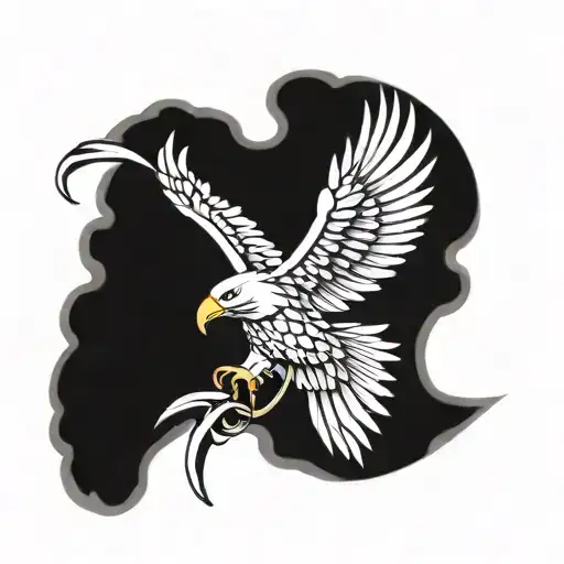Eagle, Circle, Thunder, Dagger, Parachute wings army ranger airborne tattoo design idea