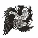 Eagle, Circle, Thunder, Dagger, Parachute wings army ranger airborne tattoo design idea
