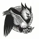 Eagle, Circle, Thunder, Dagger, Parachute wings army ranger airborne tattoo design idea