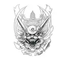 Erstelle mir eine Vorlage für ein Schulter-Brust Tattoo mit den Themen Final Fantasy 7 tattoo design idea