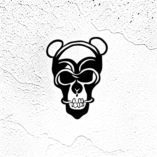 monkey skull tattoo design idea