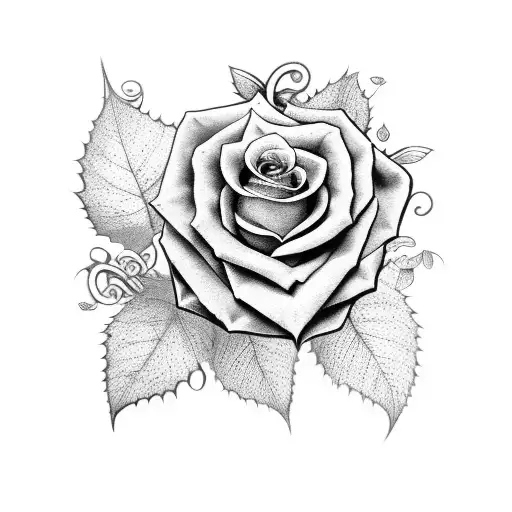 cross with vines and roses tattoo design idea