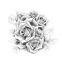 cross with vines and roses tattoo design idea