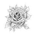 cross with vines and roses tattoo design idea