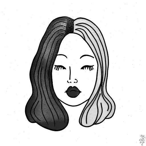 thick girl with pink hair who flyes tattoo design idea