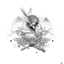 bird hunting tattoo design idea