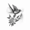 bird hunting tattoo design idea
