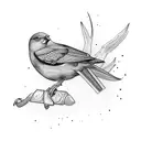 bird hunting tattoo design idea