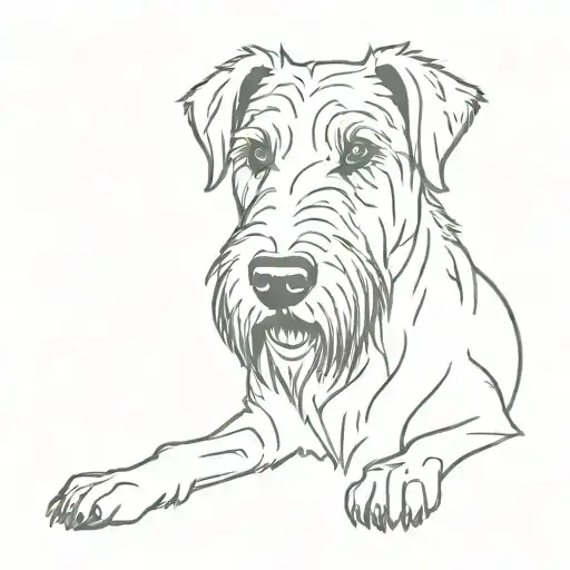 outline of irish wolfhound tattoo design idea