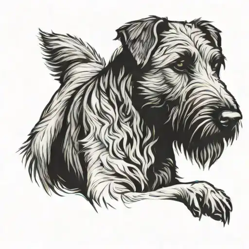 outline of irish wolfhound tattoo design idea