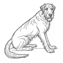 outline of irish wolfhound tattoo design idea