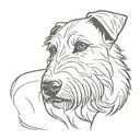 outline of irish wolfhound tattoo design idea