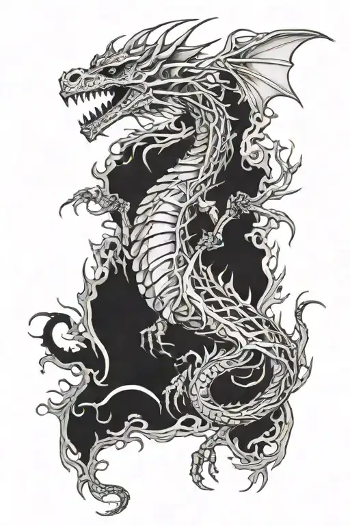 dragon skeleton back tattoo design tattoo design idea