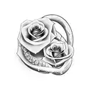 Snake with rose in knife tattoo design idea