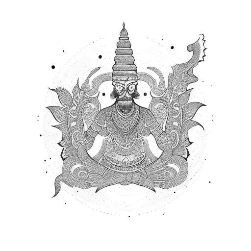 little indonesian style tattoo design idea