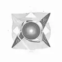 Interstellar black hole in blackwork style tattoo design idea