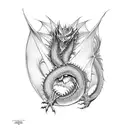 Smaug dragon sleeve tattoo design idea