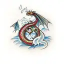 Smaug dragon sleeve tattoo design idea