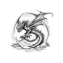 Smaug dragon sleeve tattoo design idea