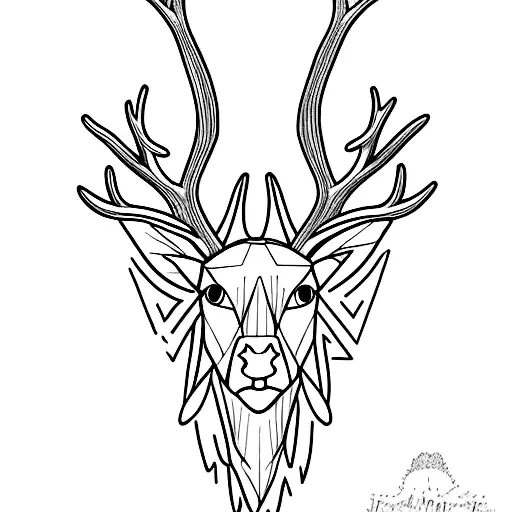 deer head tattoo design idea